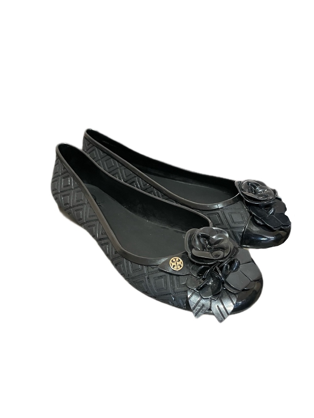 Tory Burch Women's Black Ballet Shoes, Rubber Rain Shoes, Popular Bra